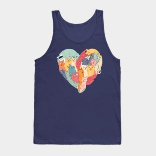 Heart Shaped Cats Tank Top